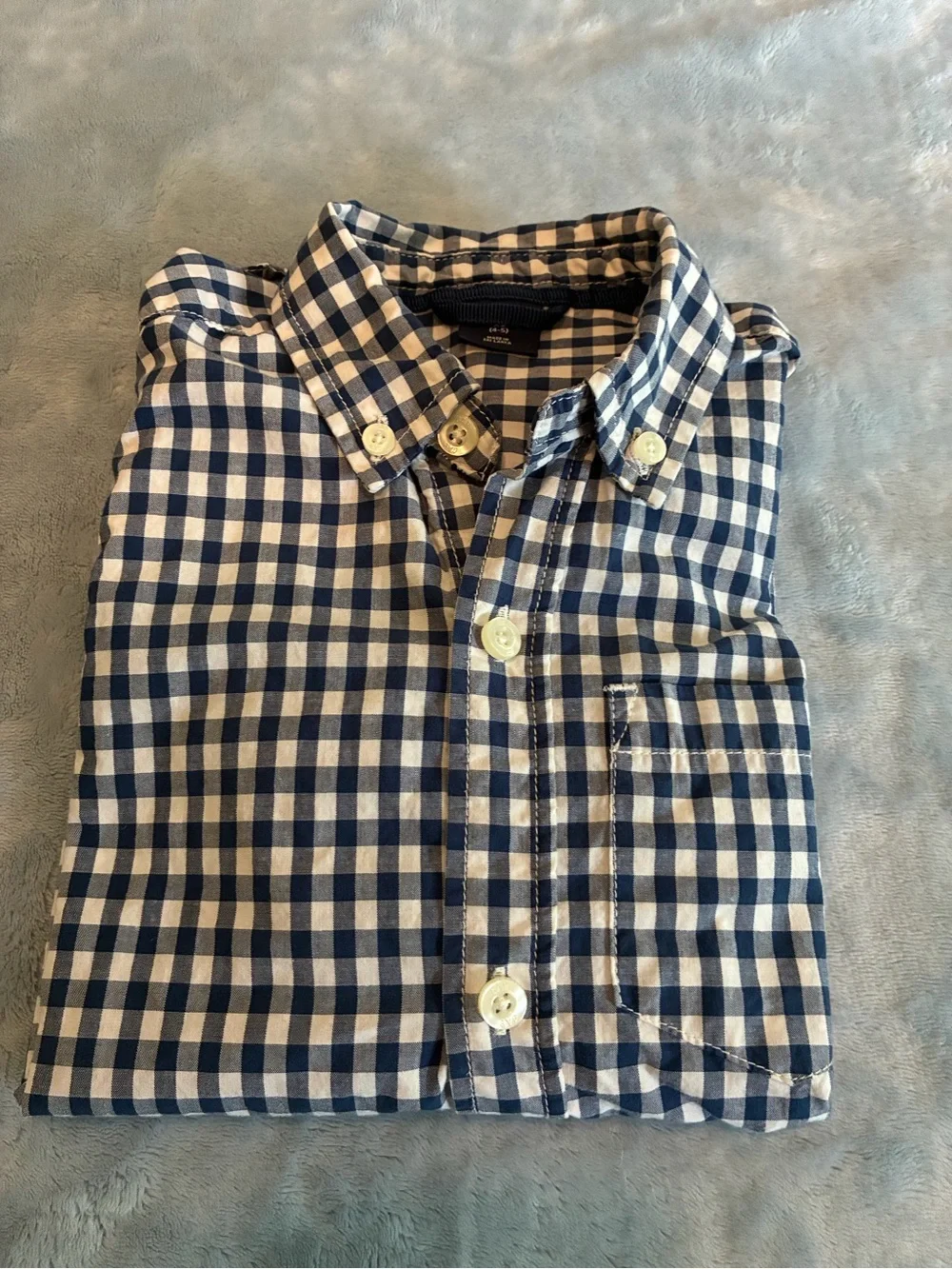 Gap kids Blue and White Gingham Button-Down Shirt Size 4-5 (xs) - Picture 1 of 3